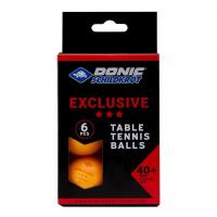 Мячики для н/тенниса Donic Exclusive 3* 40+, 6 штук, оранжевый