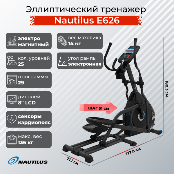 Эллиптический тренажер Nautilus E626 от магазина Perfect Trainers