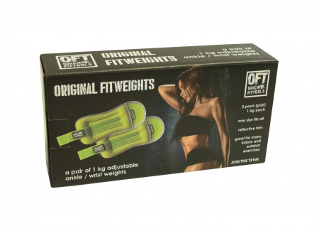Комплект утяжелителей весом 1 кг (пара) Original FitTools FT-AW01-AG ярко-зеленые от магазина Perfect Trainers