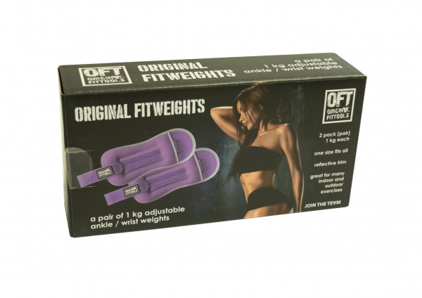 Комплект утяжелителей весом 1 кг (пара) Original FitTools FT-AW01-LLC сиреневые от магазина Perfect Trainers