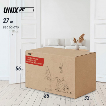 Горизонтальный велотренажер Unix Fit BR-340E компактный / Compact от магазина Perfect Trainers