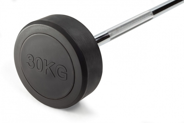 Штанга неразборная обрезиненная 30 кг. Прямой гриф. VictoryFit VF-DX4300 от магазина Perfect Trainers