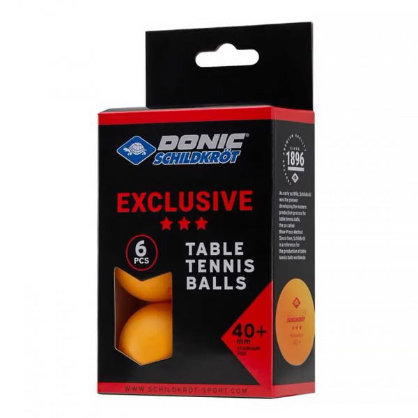 Мячики для н/тенниса Donic Exclusive 3* 40+, 6 штук, оранжевый от магазина Perfect Trainers